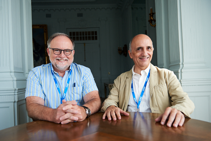 30/08/2019  SANTANDER uimp  VI Escuela de Biología Molecular y Celular Integrativa. Fronteras en Biología Sintética (III)-Constructing a synthetic cell Germán Rivas;Centro de Investigaciones Biológicas (CIB). Consejo Superior de Investigaciones Cientí¬cas (CSIC); Rafael Giraldo, Centro Nacional de Biotecnología (CNB). Consejo Superior de Investigaciones Cientí¬cas (CSIC)   FOTO: JUAN MANUEL SERRANO ARCE